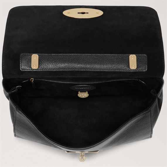 Mulberry Medium Lily Black Glossy Goat 